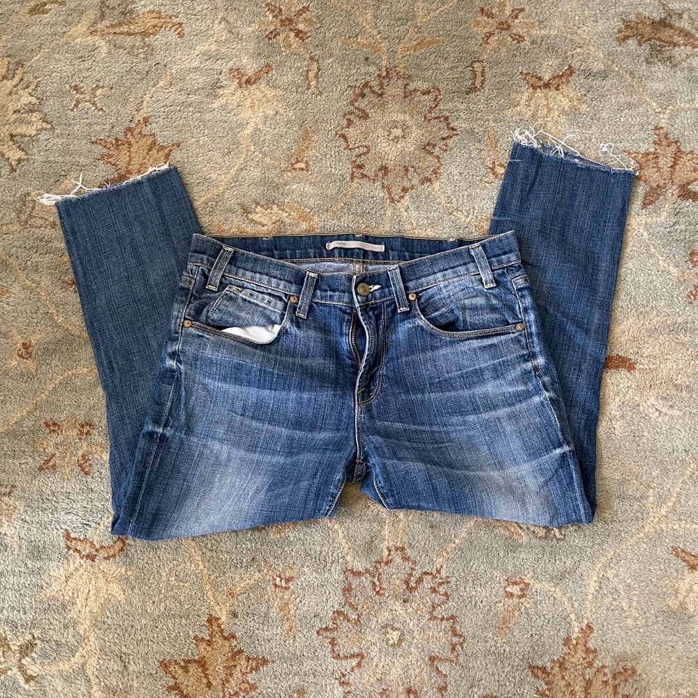 Vince Cropped Distressed Jeans